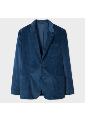 Paul Smith Indigo Cotton-Cashmere Corduroy Patch-Pocket Blazer Blue