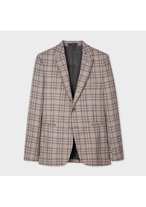 Paul Smith Men's Tailored-Fit Dusky Pink Plaid Check Wool Blazer