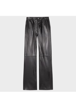 Paul Smith Women's Bootcut Leather Trousers Black