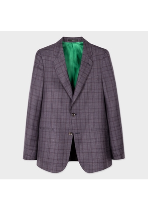 Paul Smith Tailored-Fit Damson 'Summertime Check' Wool-Blend Blazer Purple