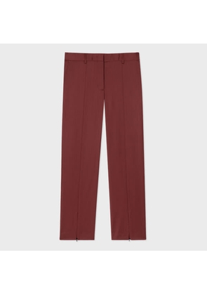 Paul Smith Women's Slim-Fit Burgundy Wool Twill Trousers Red