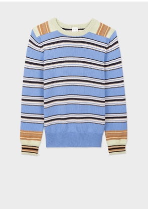 Paul Smith Mix-Up Stripe Cotton-Blend Sweater Blue