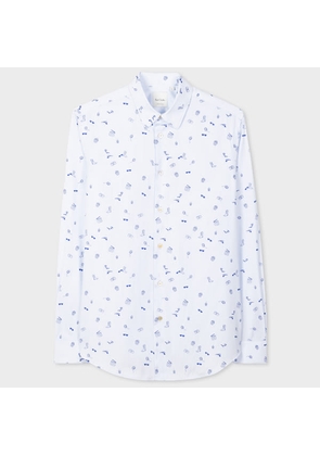 Paul Smith Tailored-Fit Sky Blue Cotton 'Movie' Shirt