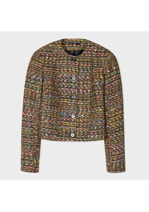Paul Smith Women's Multi Colour Tweed Cropped Jacket Multicolour