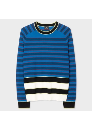 PS Paul Smith Blue Colour Stripe Contrast Sweater