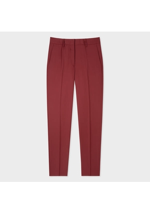 Paul Smith A Suit To Travel In - Women's Burgundy Wool Tapered-Fit Trousers