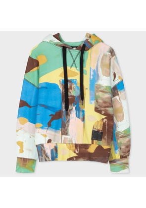 Paul Smith Women's Cotton 'Abstract Landscape' Hoodie Blue