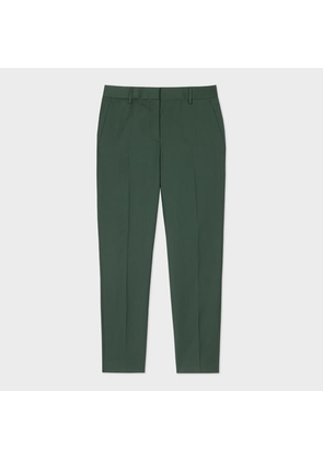 Paul Smith Women's Tapered-Fit Dark Green Wool Trousers