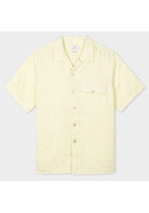 PS Paul Smith Washed Lime Linen Short-Sleeve Shirt Green
