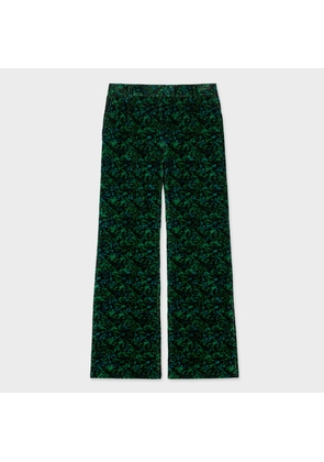 Paul Smith Women's Green Cotton 'Twilight Floral' Bootcut Trousers