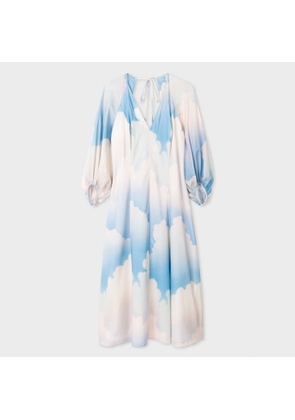 Paul Smith Women's Sky Blue 'Summer Clouds' Puff Sleeve Dress