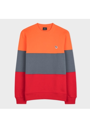 PS Paul Smith Orange Colour Block 'Zebra' Sweatshirt