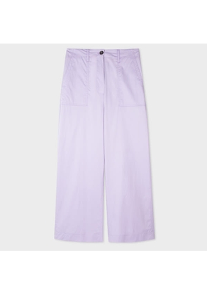 PS Paul Smith Women's Lilac Paper Cotton Cargo Trousers Purple