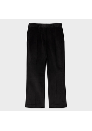 PS Paul Smith Women's Black Cotton-Stretch Cord Kick-Flare Trousers