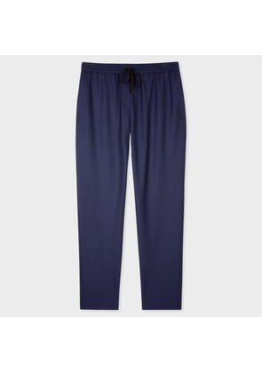 PS Paul Smith Women's Navy Drawstring Hopsack Trousers Blue