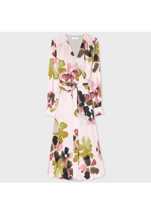PS Paul Smith Women's Light Pink 'Floral Watercolour' Print Dress.