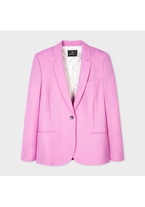 PS Paul Smith Women's Pink One-Button Wool Blazer Purple