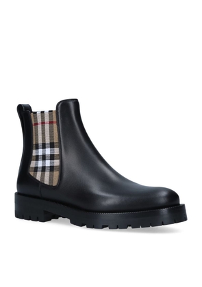 Burberry Leather Vintage Check Chelsea Boots