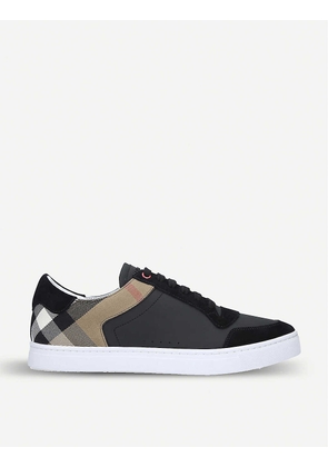 Reeth leather and suede low-top trainers