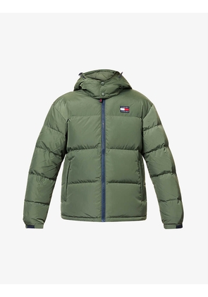Alaska logo-patch quilted shell-down hooded jacket
