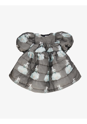 Graphic-print padded woven dress 4-16 years