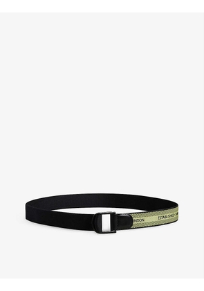 Glowe logo-print woven belt