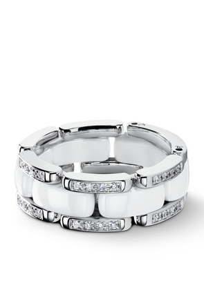 Chanel Medium White Gold, Diamond And Ceramic Flexible Ultra Ring