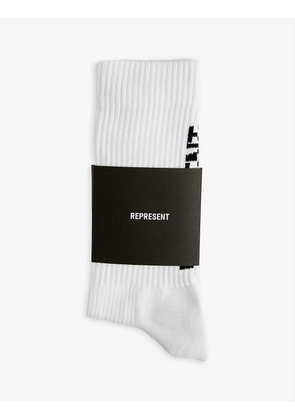 Logo-embroidered stretch-woven socks