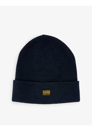 Effo logo-patch knitted beanie hat