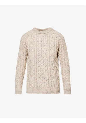 Hudson crewneck cable-knit wool jumper