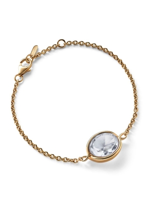 Baccarat Gold Vermeil And Crystal Croisé Chain Bracelet