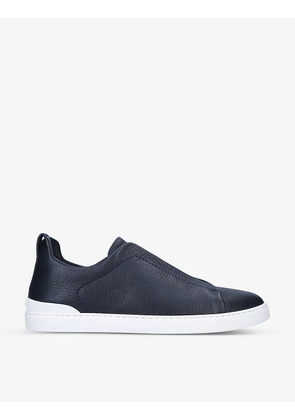 Triple Stitch leather low-top trainers