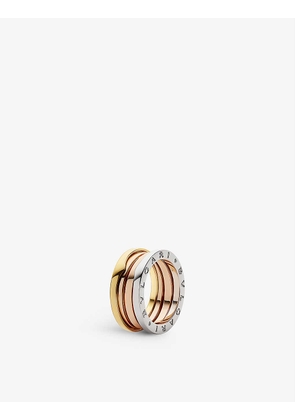 B.zero1 two-band 18ct rose, white and yellow gold band ring