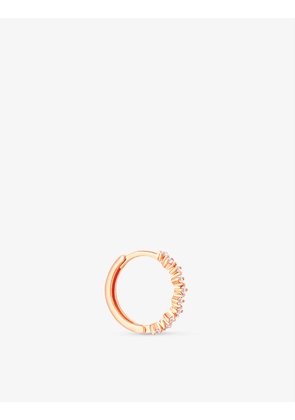 Cluster Crystal 18ct rose gold-plated recycled sterling silver and cubic zirconia hoop earrings
