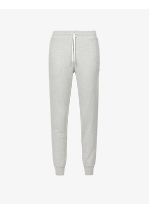 Fox-embroidered tapered cotton-jersey jogging bottoms