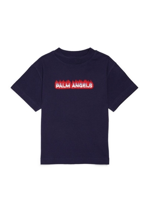 Palm Angels Kids Cotton Flaming Logo T-Shirt (4-12+ Years)