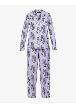 Persephone floral-print cotton-poplin pyjama set