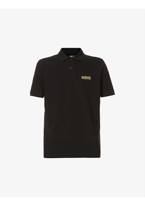 Essential brand-tab regular-fit cotton polo shirt