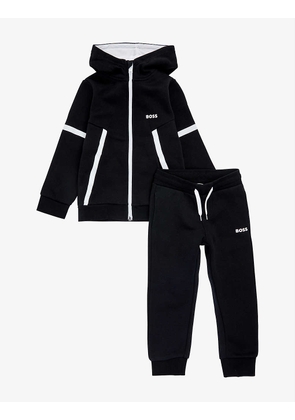 Contrast trim cotton-blend tracksuit 4-12 years