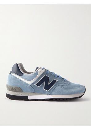 New Balance - 576 Faux Leather-Trimmed Suede and Mesh Sneakers - Men - Blue - UK 6.5