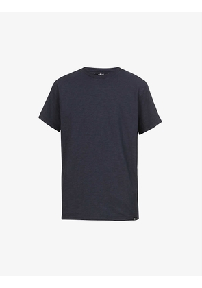 Slub brand-tab organic-cotton T-shirt