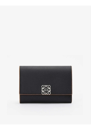 Anagram-embellished grained leather wallet