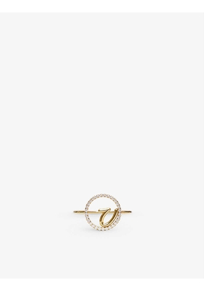 Love Letter V Initial 18ct yellow gold and 0.15ct brilliant-cut diamond ring