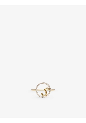 Love Letter S Initial 18ct yellow-gold and 0.15ct brilliant-cut diamond ring