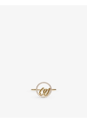 Love Letter W Initial 18ct yellow gold and 0.15ct brilliant-cut diamond ring