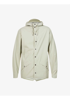 Short relaxed-fit shell hooded jacket