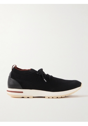 Loro Piana - 360 Flexy Walk Leather-Trimmed Knitted Wish® Wool Sneakers - Men - Black - EU 40