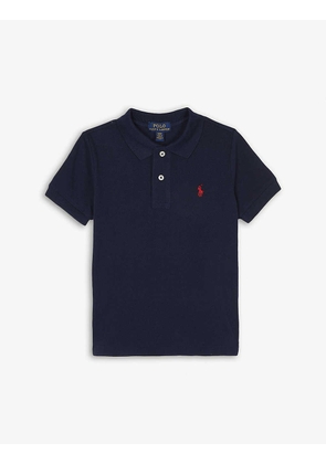 Ralph Lauren Boys French Navy Blue Solid Mesh Polo Shirt, Size: 5 Years