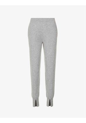 Split-cuff tapered cashmere-knit jogging bottoms