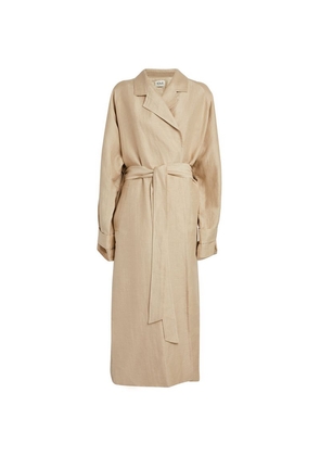 Tove Linen-Silk Oversized Mathilde Coat